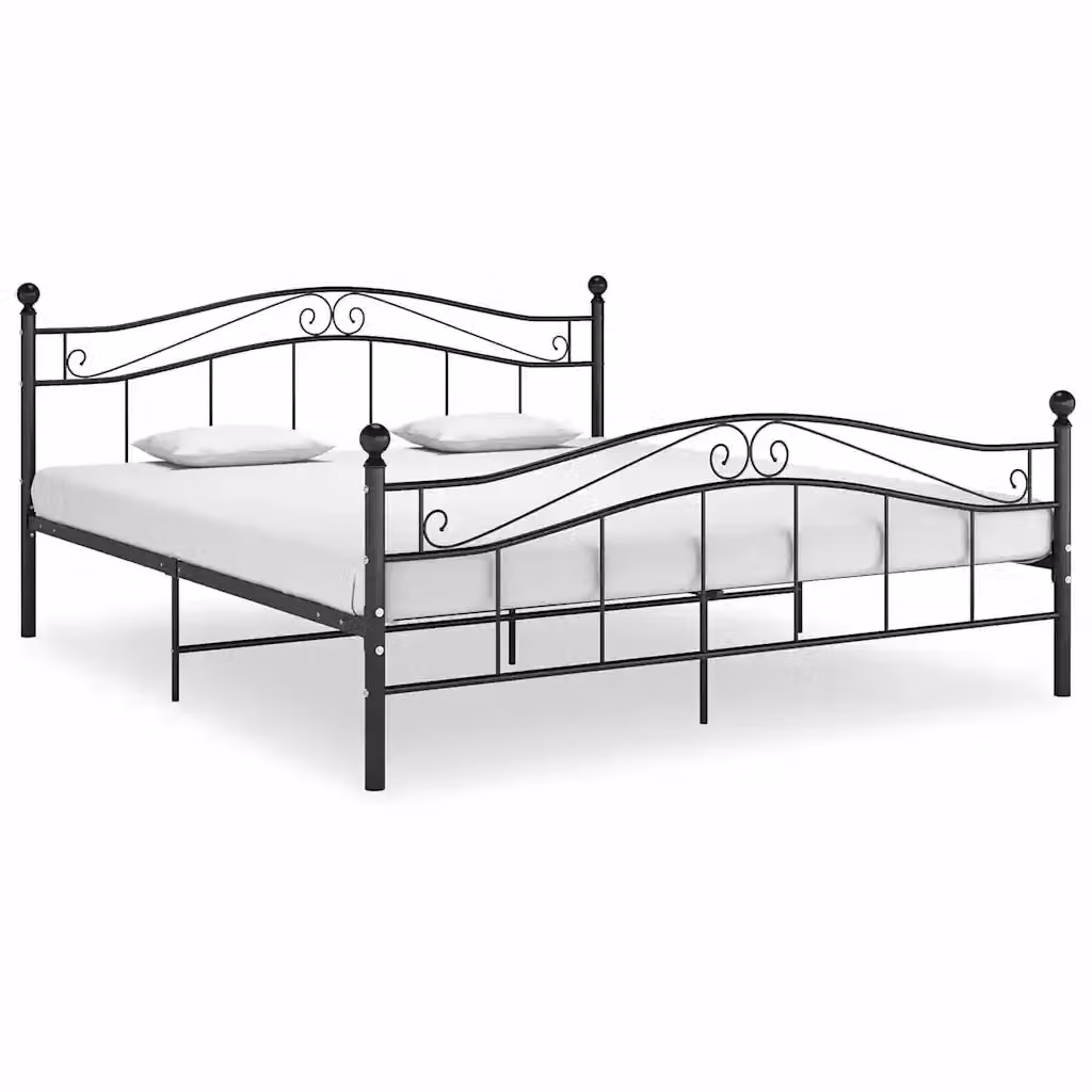 Letto con struttura in metallo nero vidaXL L/P: 160 x 200 cm – 2