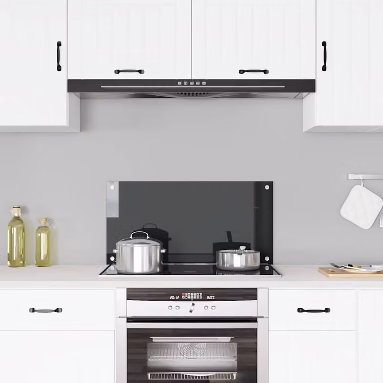 Paraschizzi per cucina vidaXL in vetro temperato nero L: 80 cm, H: 40 cm
