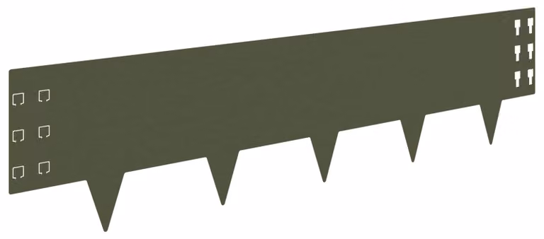 Bordi per prato, 20 pezzi, 100 x 25 cm, acciaio, colore verde oliva
