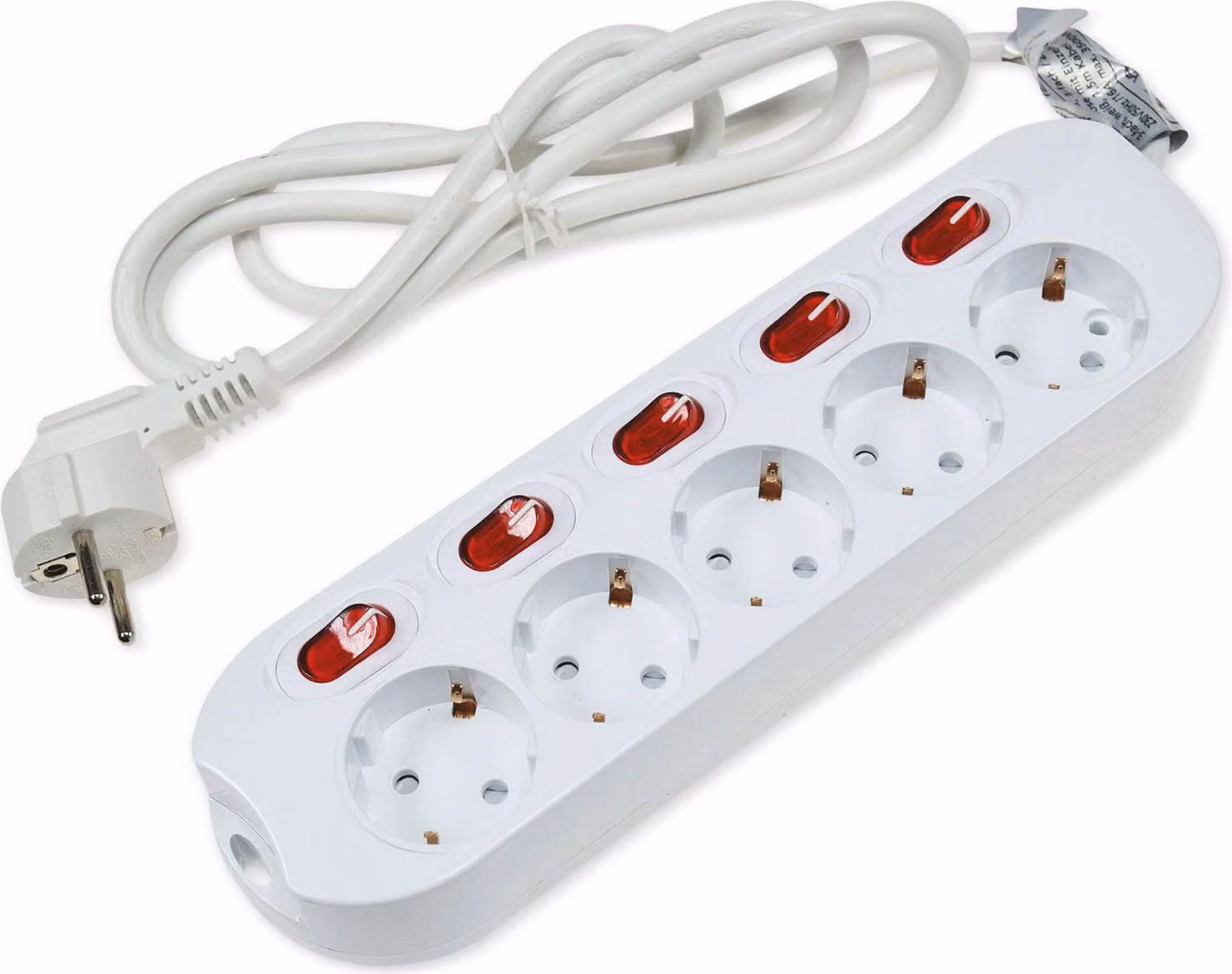 Presa da tavolo ChiliTec con circuito singolo a 5 vie, bianco, cavo da 1,5 m