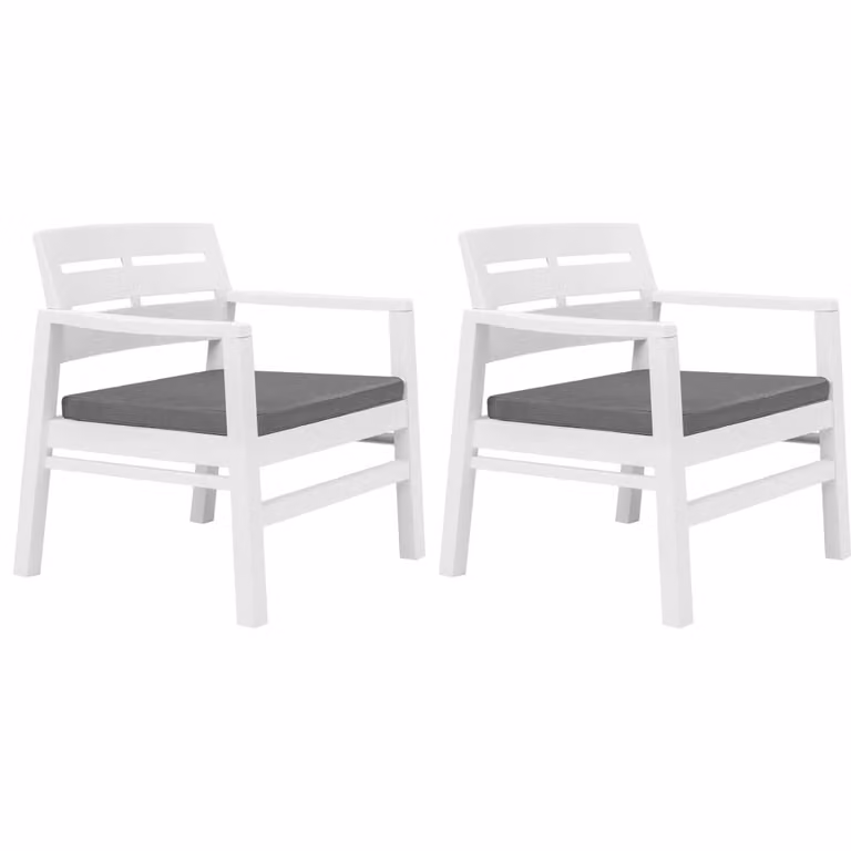 Set Salotto da Giardino 3 pz in Plastica Bianco