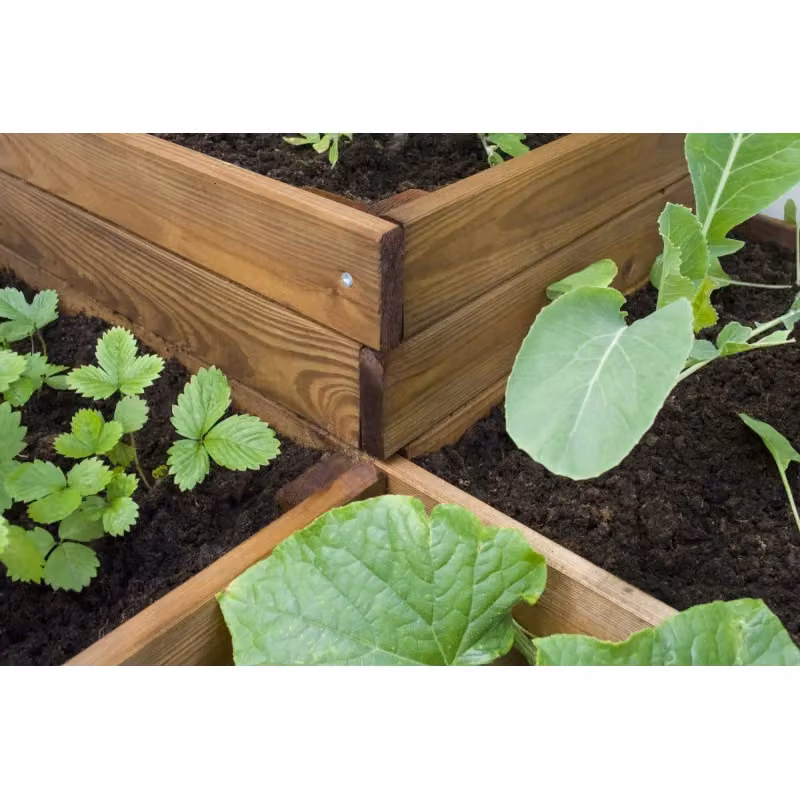 Losa Orto Four - Fioriera rialzata in legno e metallo marrone per orto o erbe aromatiche – 2