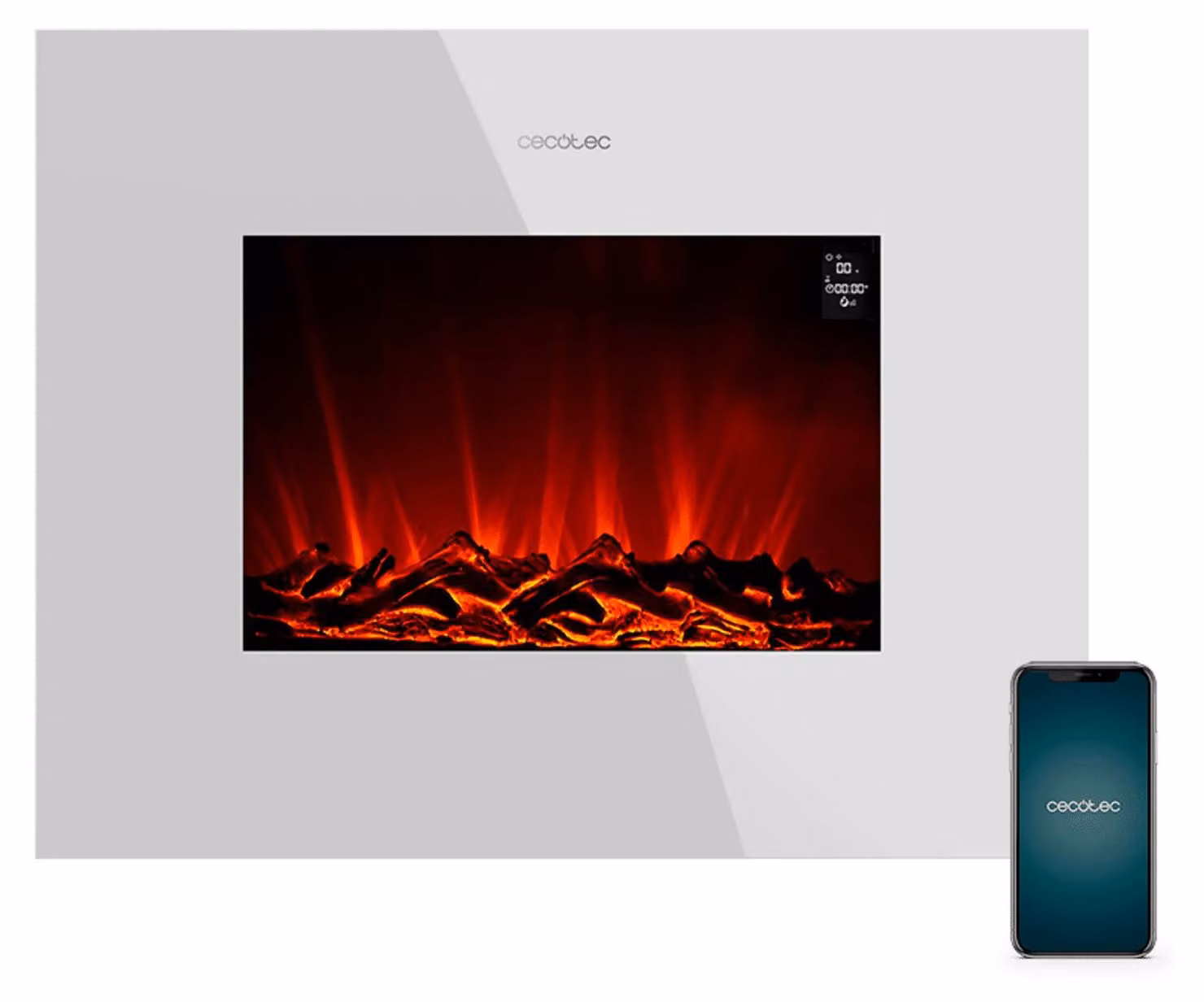 Caminetto elettrico ReadyWarm 2690 Flames Connected White Cecotec