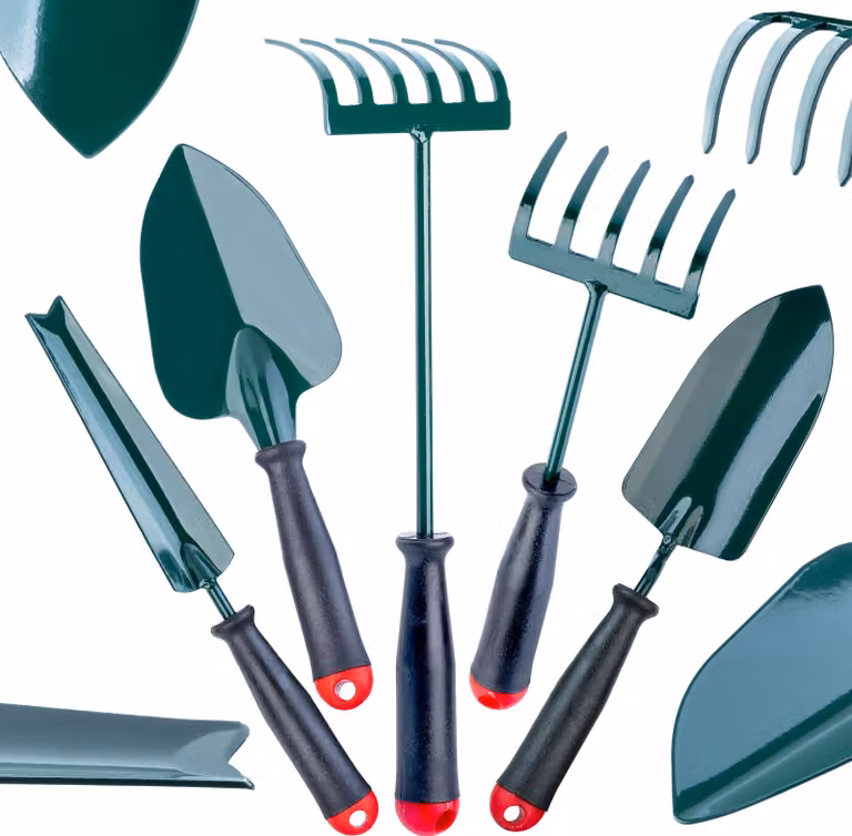 Set di attrezzi da giardino KADAX 5in1 rastrello, rastrello, vanga,