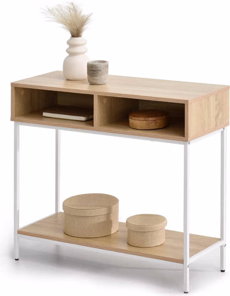 Tavolo consolle JIGME - bianco / rovere sonoma