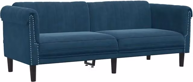 Divano | Divano da soggiorno | Sofa a 3 Posti Blu in Velluto