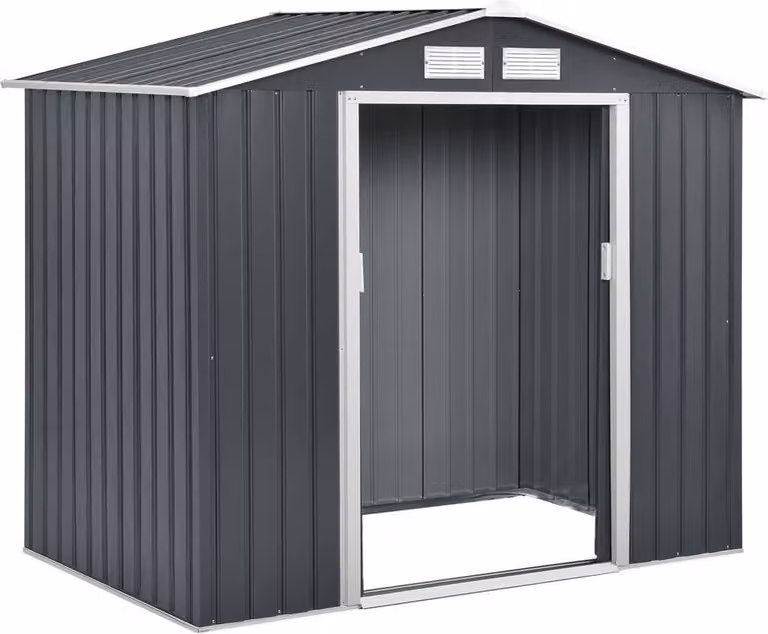 Casetta da giardino in metallo Rojaplast Archer A 203x117 cm grigio