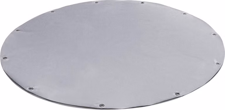 (600g/m²) Telone tondo per camion/telo in PVC con occhielli da 20 mm (grigio RAL7042, 460 cm) Telo per piscina Telone per piscina Sottostrato per piscina Telone protettivo per piscina