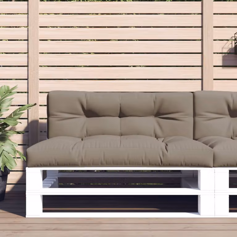 Cuscino per Pallet vidaXL Beige e Grigio in Poliestere, L/P/H: 120 x 40 x 12 cm