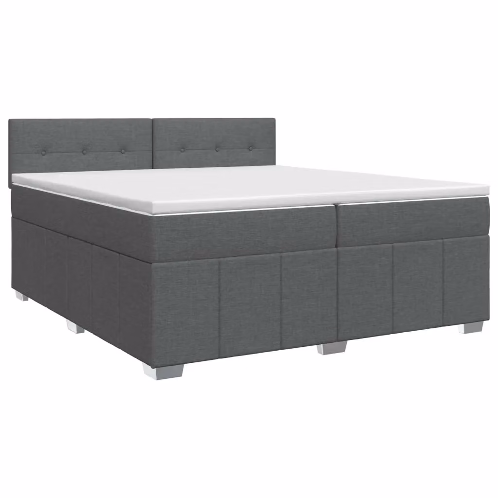 Letto box spring con materasso a molle insacchettate vidaXL Grigio e Bianco L/P: 200 x 200 cm – 2