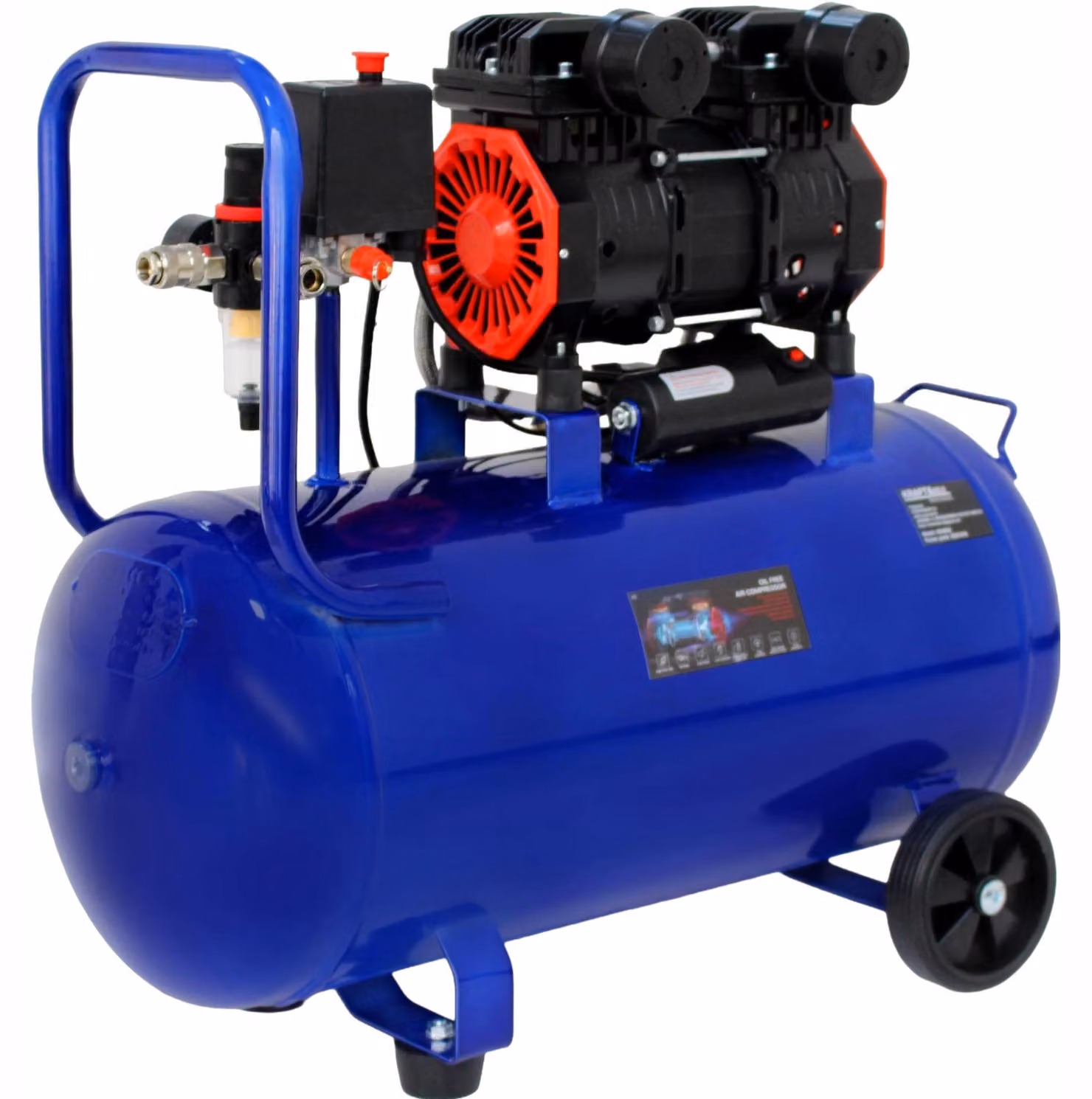 KRAFT&DELE | Compressore senza olio, compressore ad aria compressa, 50 l, 1500 W, 290 l/min, compressore silenzioso
