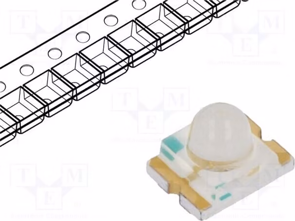 2 LED, dimensioni 3,2 x 2,4 x 2,4 mm, intensità luminosa 180÷285 mcd, tensione 3,2÷3,8 V, angolo di emissione 15°, tecnologia SMD 1210, colore blu, corrente 20 mA, codice prodotto T-BB20-NS000