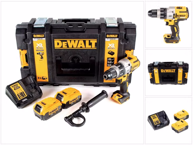 DeWalt DCD 996 M2 trapano a percussione a batteria 18V 95Nm senza spazzole + 2x batteria ricaricabile 4,0Ah + caricatore rapido + scatola robusta