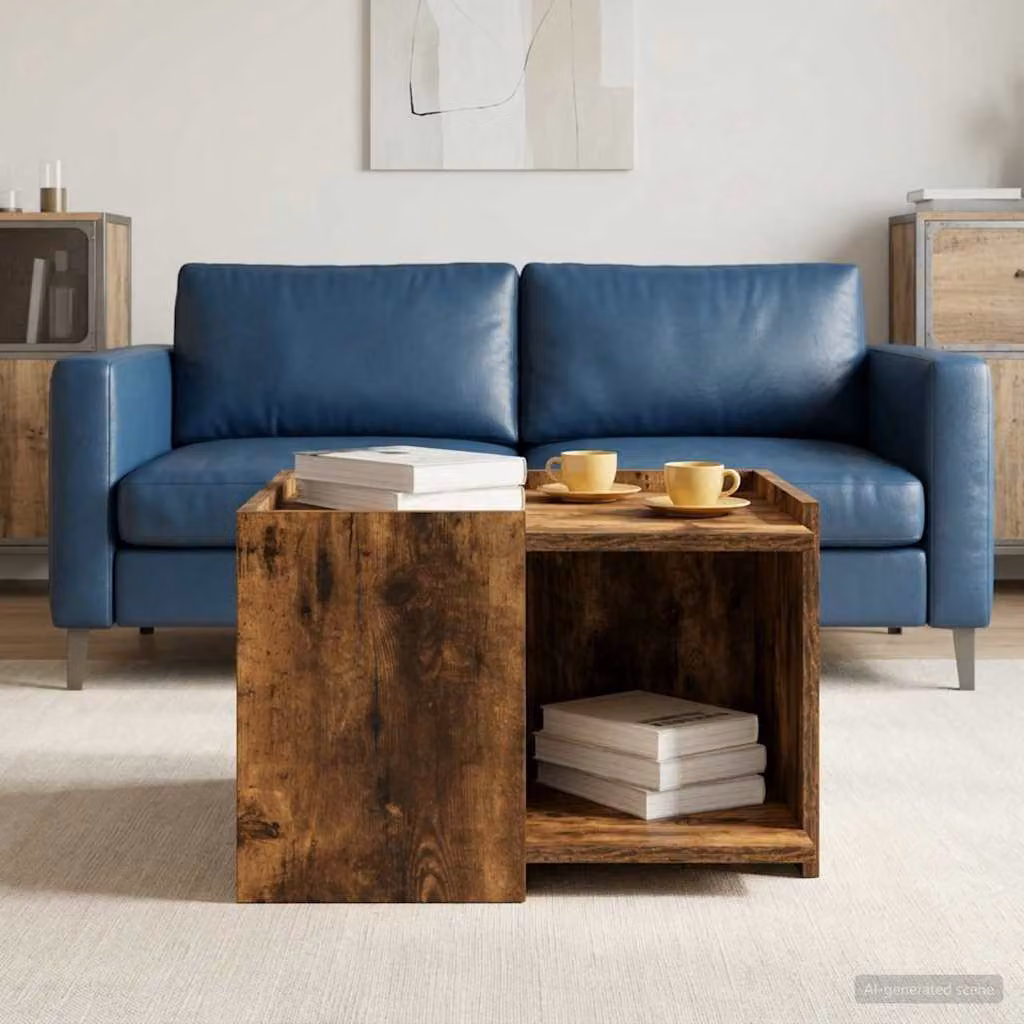 vidaXL Tavolino da salotto moderno in rovere color marrone L/P/H: 50,5 x 50 x 33 cm
