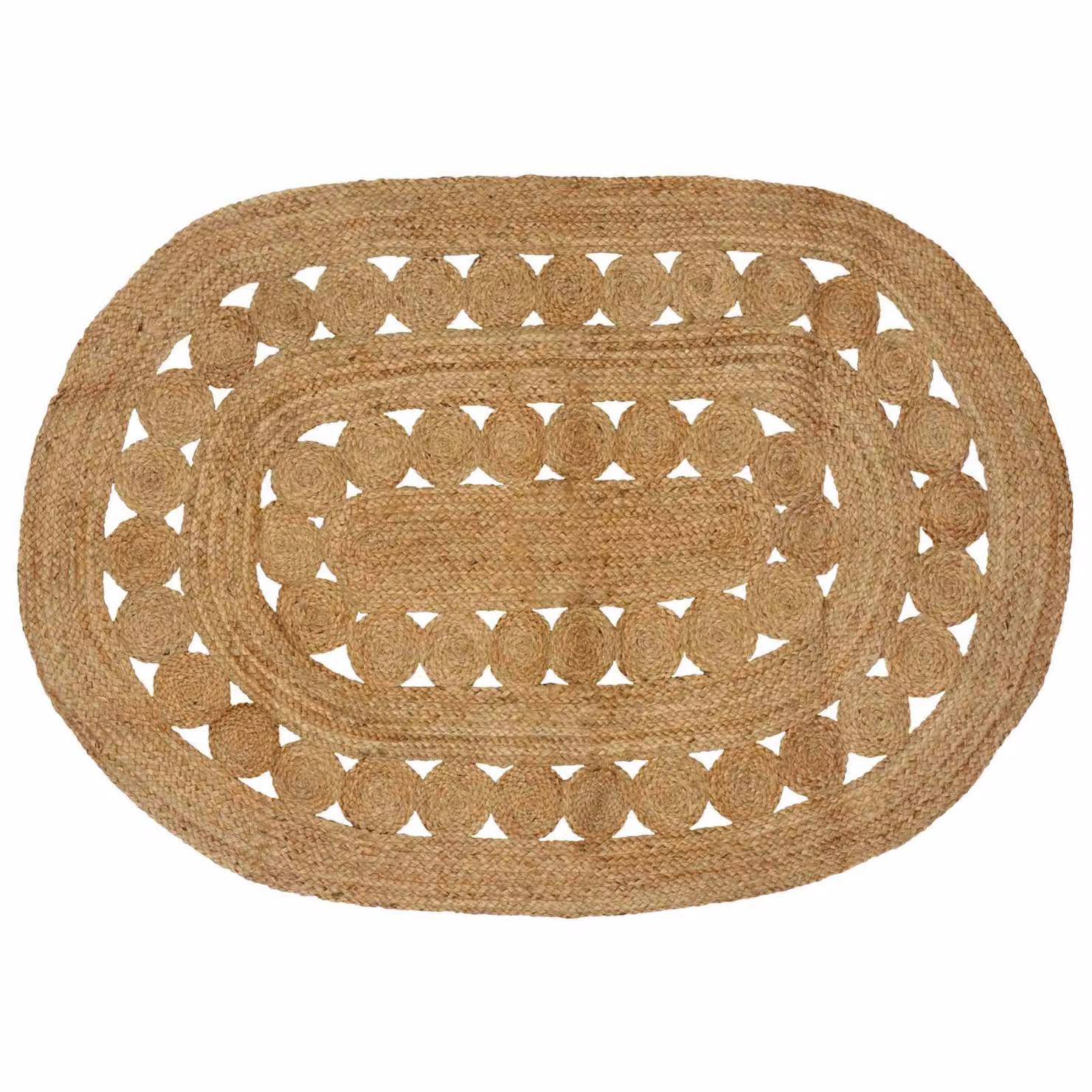 Tappeto da area moderno in juta vidaXL, rettangolare, beige e marrone, L: 122 cm, P: 183 cm