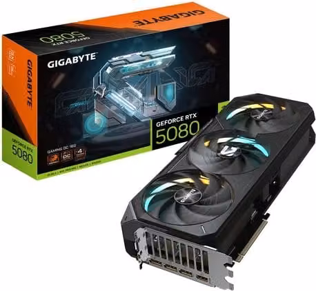 GIGABYTE GeForce RTX 5080 GAMING OC 16G Scheda Grafica - 16GB GDDR7, 256 bit, PCI-E 5.0, 2730MHz Core Clock, 3 x DisplayPort, 1 x HDMI, GV-N5080GAMING OC-16GD