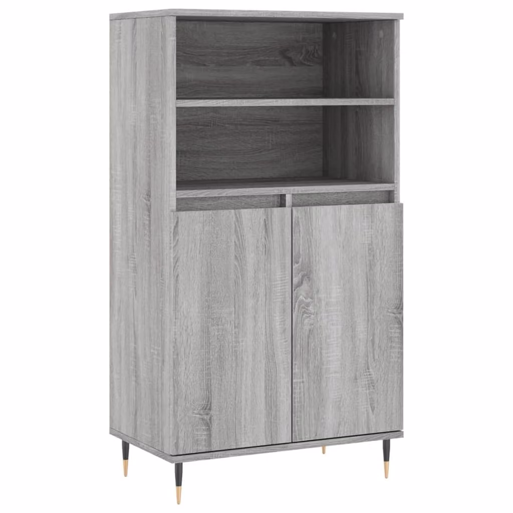 Credenza Grigio Sonoma 60x36x110 cm in Legno Multistrato