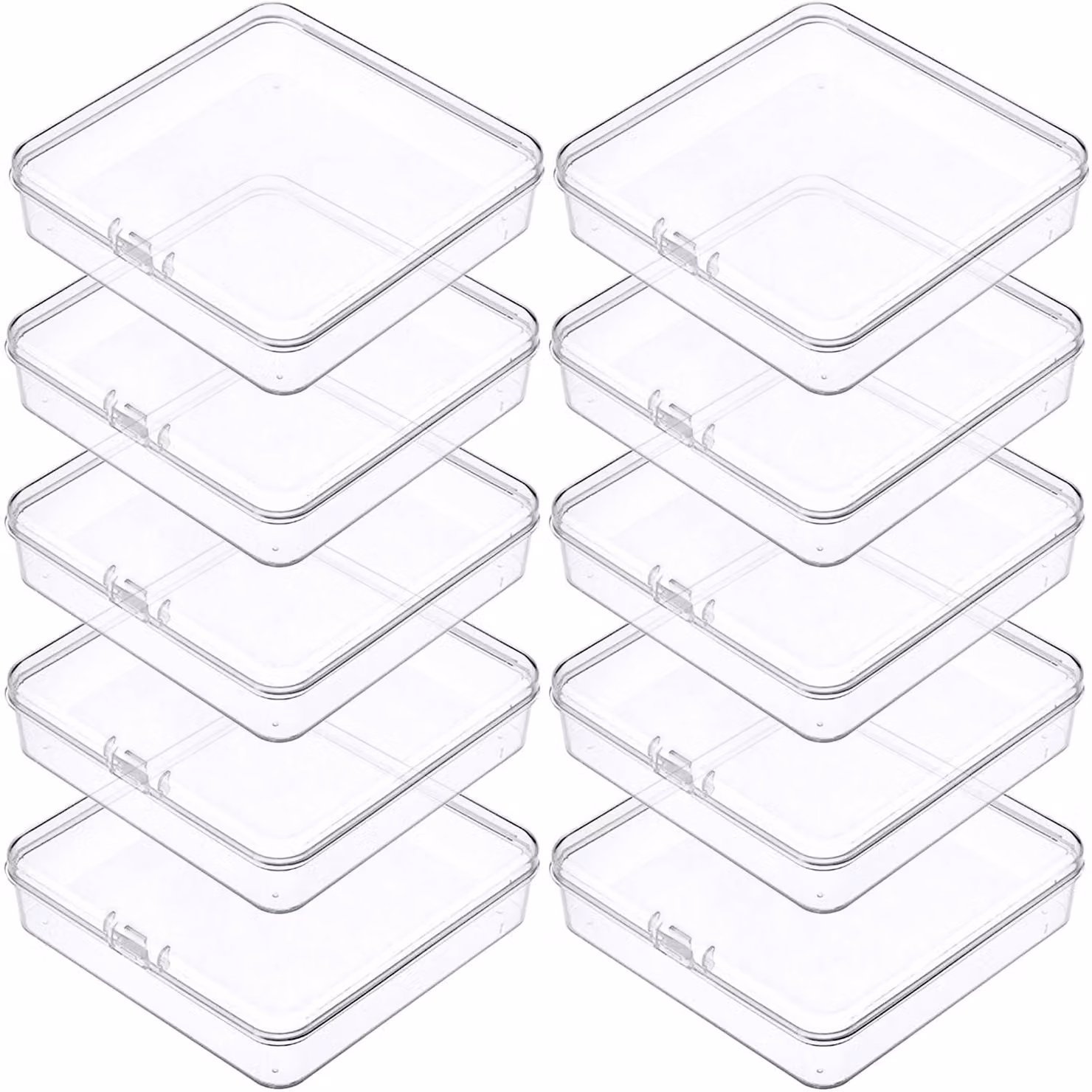 10 contenitori trasparenti con coperchio – perfetti per perline e accessori