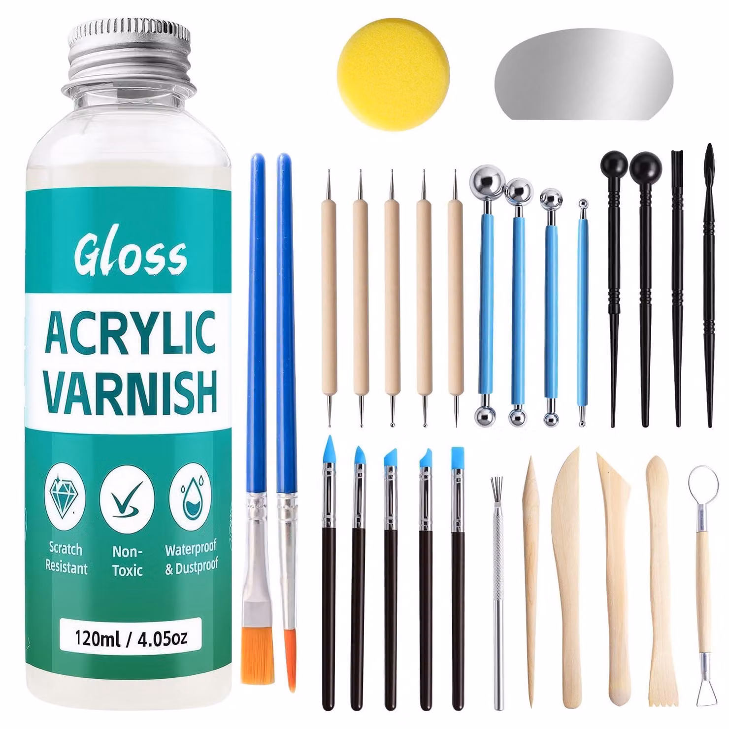 Solidchoice - Set di 28 utensili con 120 ml di stucco essicante