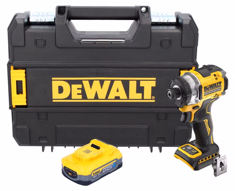 Avvitatore a impulsi a batteria DeWalt DCF 860 NT 18 V 282 Nm 1/4" senza spazzole + 1x batteria Powerstack 5,0 Ah + TSTAK - senza caricatore