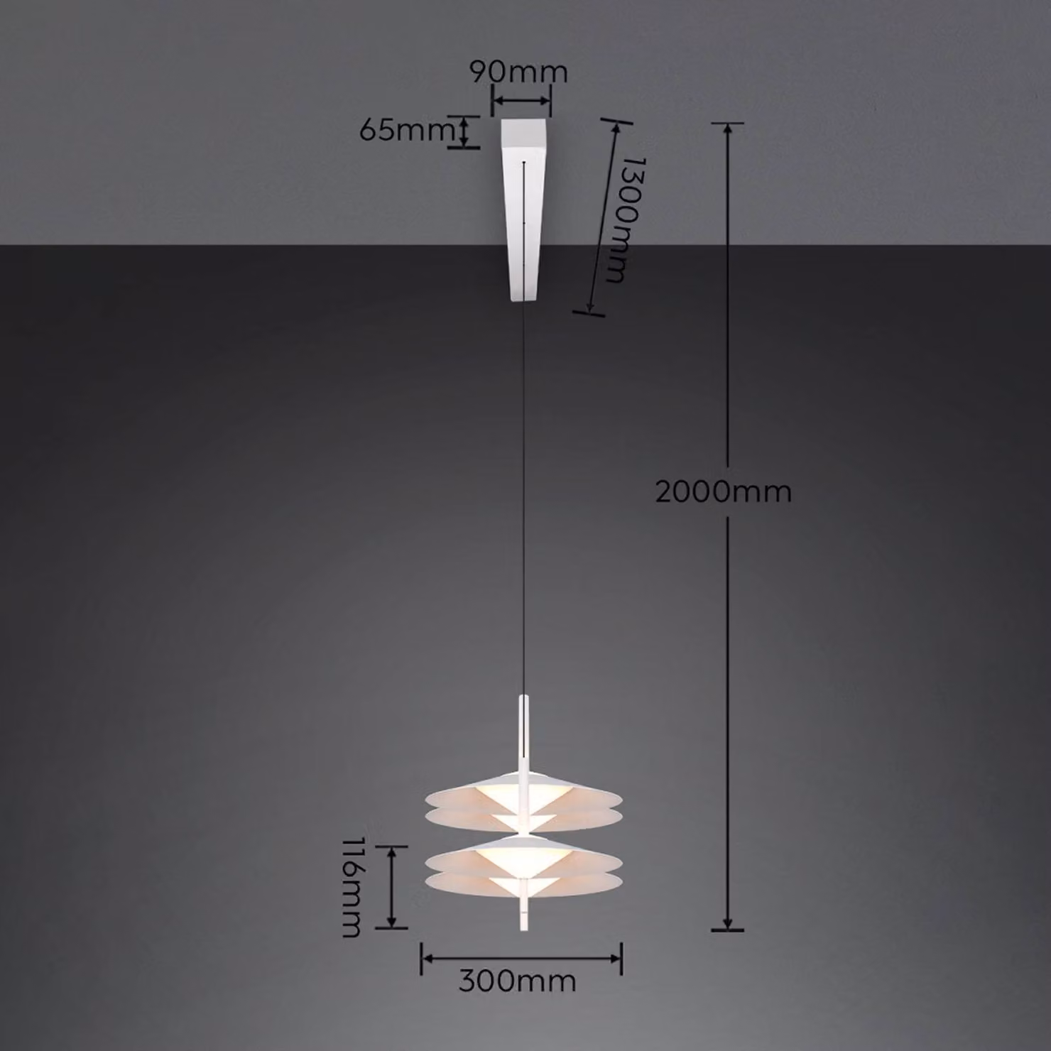 Trio Lighting Lampada a sospensione Amalo, dimmerabile, Bianco / Opale, Soggiorno / Sala da pranzo, Metallo, Moderno, Lampada a sospensione