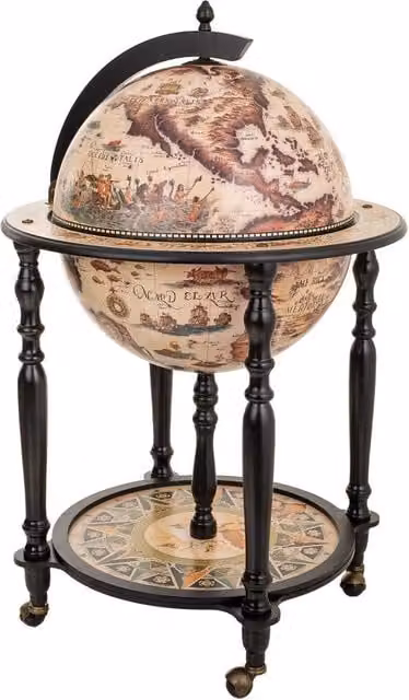 Mobile portabottiglie Globe Wanderlust Deco multicolore L: 60 cm, P: 60 cm, H: 95 cm