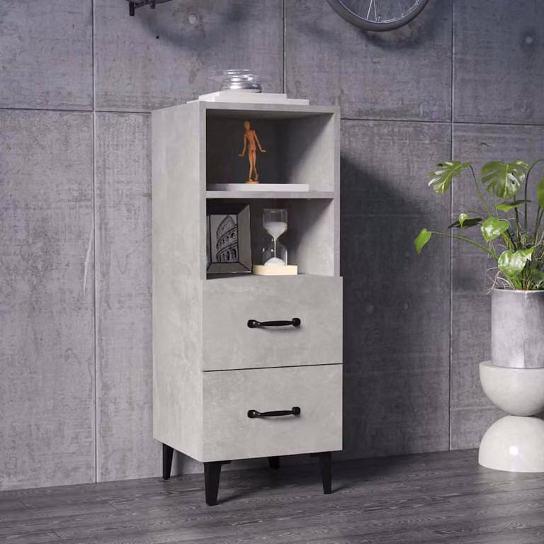Credenza moderna vidaXL in legno MDF Grigio, sospesa a parete, L 34,5 cm x P 34 cm x H 90 cm
