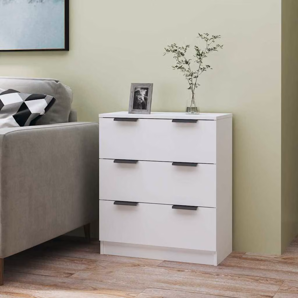 Credenza a parete vidaXL in legno e MDF bianca per soggiorno e ingresso L 60 cm, P 30 cm, H 70 cm