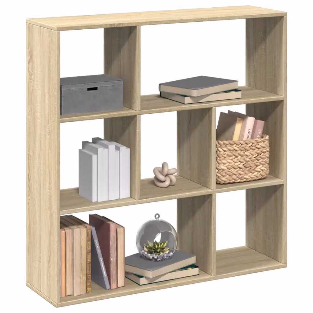 Libreria Divisorio vidaXL in Rovere Sonoma e MDF, Design Moderno Geometrico, L 102 cm x P 29 cm x H 103,5 cm