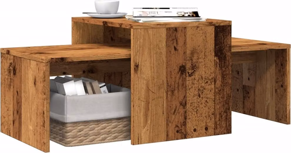 Maison Exclusive - Tavolino effetto legno antico 100x48x40 cm Materiale ligneo