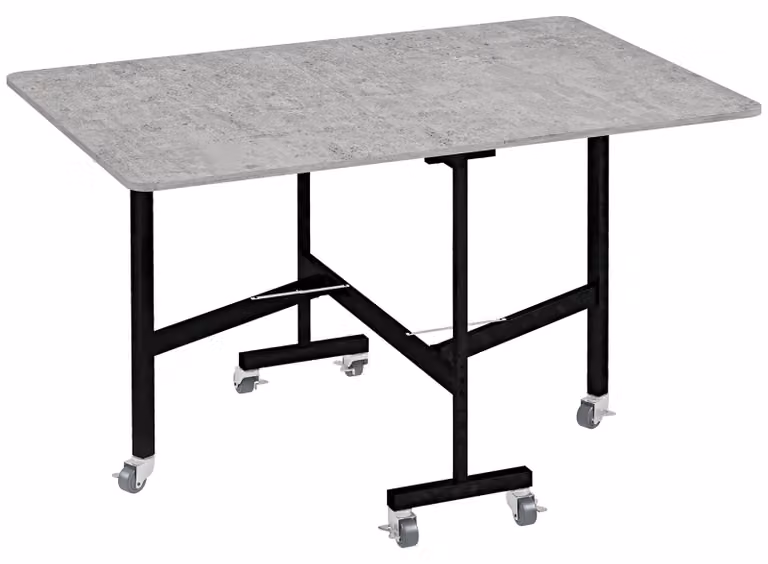 Tavolo pieghevole Moonbite per 4-6 persone, con rotelle, allungabile, dimensioni 52,5–120 × 80 × 73 cm, gambe in acciaio, capacità di carico 50 kg, piano in MDF e struttura in acciaio, colore grigio