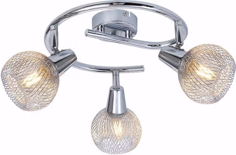 Lampada da soffitto Loretto cromata 3xE14x40W in metallo, dimensioni: 17x46x46 cm, IP20, Reality
