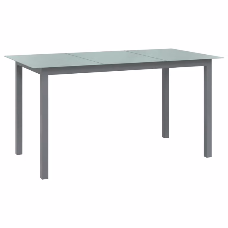 Tavolo da giardino in alluminio 150 x 74 x 90 cm grigio chiaro