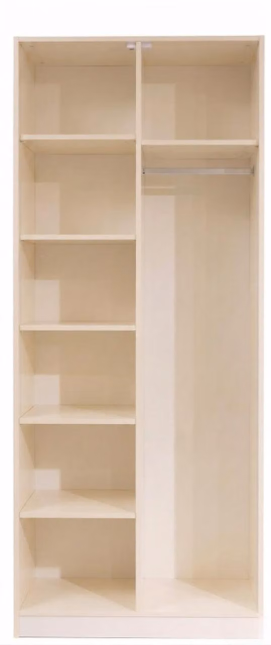 Armadio a 2 ante con ripiani, beige, stile moderno, funzionale