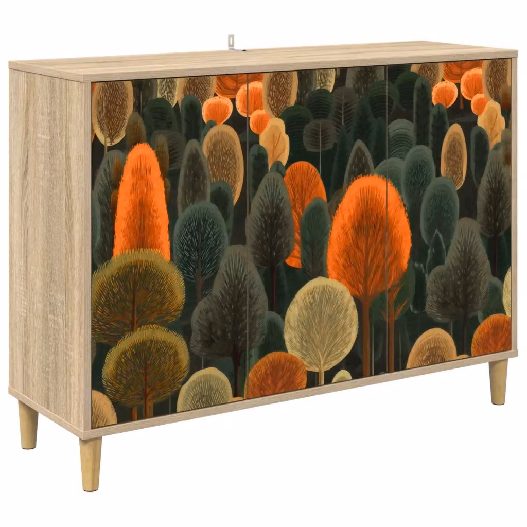 Credenza moderna ZAANDAM vidaXL in legno MDF marrone multicolore L/P/H: 102 x 33 x 75 cm – 2