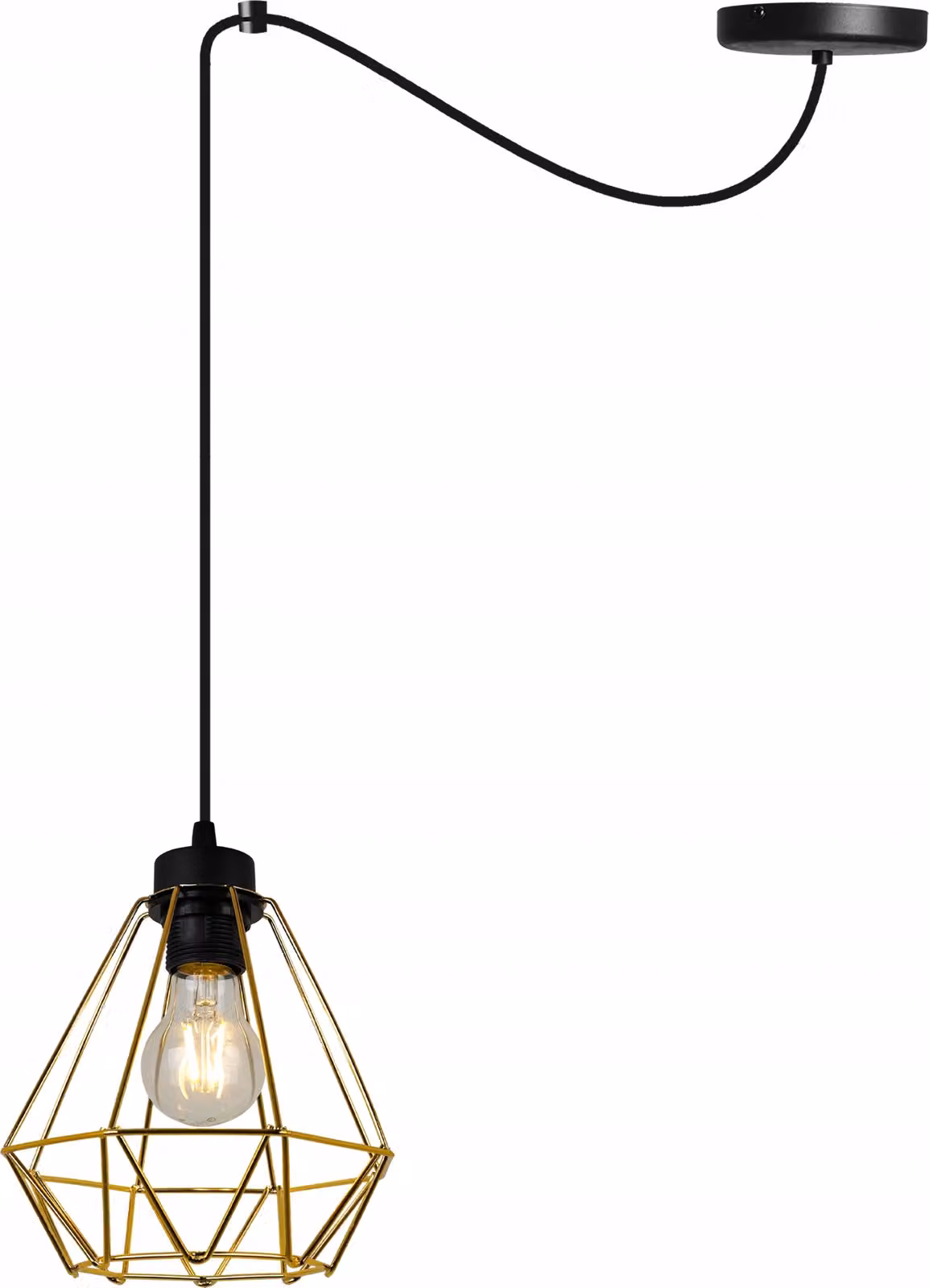 Light-Home Spider Corral sospensione - Lampada da soffitto industriale - Lampada a sospensione in metallo - 1 lampadina, nero e oro