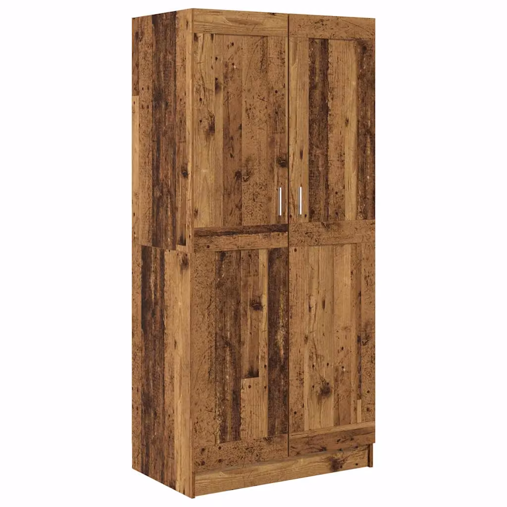 vidaXL Guardaroba in legno stile rustico marrone L: 82,5 cm, P: 51,5 cm, H: 180 cm