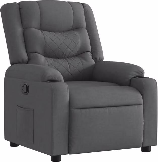 Poltrona | Sedia Relax Reclinabile in Tessuto Grigio Scuro