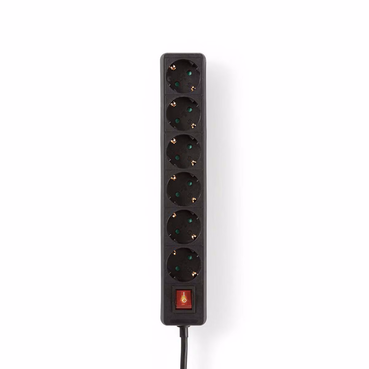 Nedis Exso630F2Bk Scatola di giunzione con contatto di protezione e interruttore on/off a 6 vie 3,0 M nero