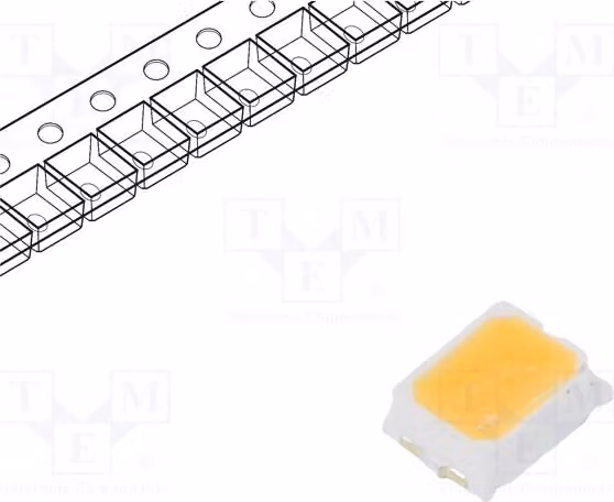 10 LED PLCC2,2216, 6÷10 lm, angolo di emissione 120°, luce calda, tecnologia SMD, temperatura di colore 2850-3050K, 90, 20mA, codice prodotto: RF-K30TI16DS-EE-Y L