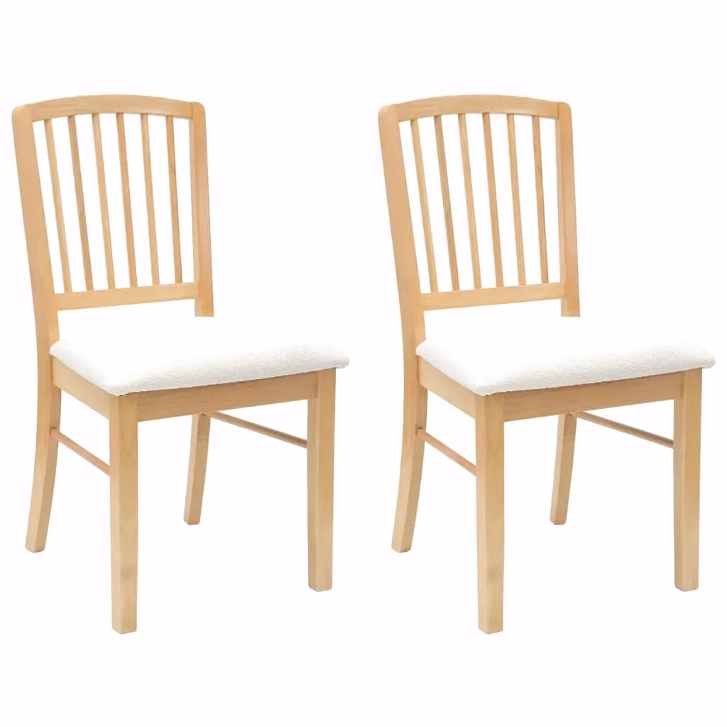 Set di 2 sedie da pranzo moderne vidaXL in legno di gomma naturale L/P/H: 50 x 52,5 x 91 cm – 2