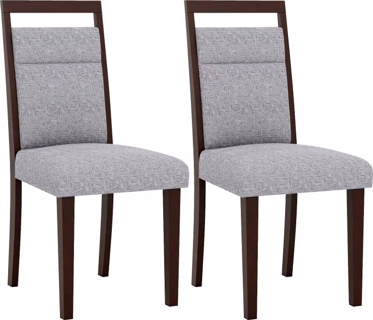 Set di 2 sedie da pranzo COSTWAY, sedie da cucina in legno, sedie da tavolo con seduta imbottita, sedie in legno imbottite, fino a 150 kg, sedie (grigio,2)