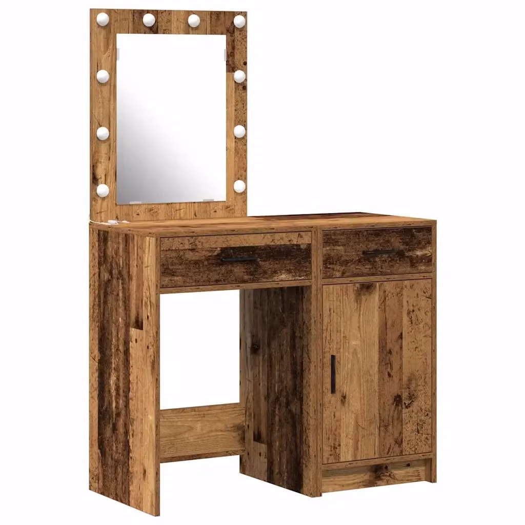 Set di 2 Tavoli da Trucco Moderni vidaXL in MDF Marrone L: 50 cm, P: 41 cm, H: 135 cm – 2