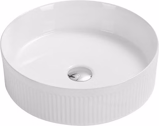 Mexen Grovo lavabo da appoggio scanalato 35 x 35 cm, bianco - 22303500