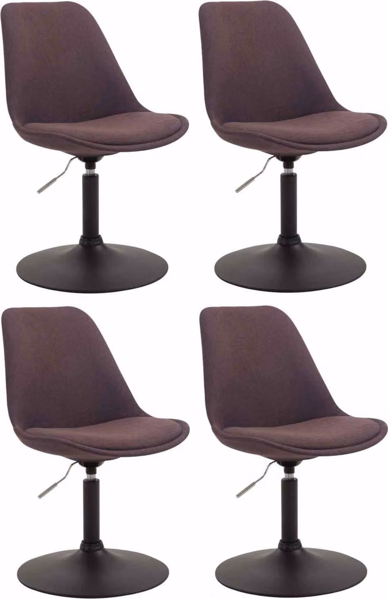 set di 4 sedie da pranzo - sedie da cucina - design moderno, seduta confortevole | colore: marrone | colore base: nero