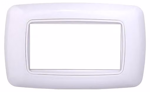 Placca compatibile Bticino Livinglight 4 moduli plastica bombata colore bianco con interno bianco