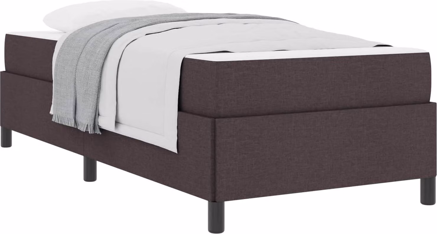 Letto a molle Marrone Scuro 90 x 200 cm Tessuto