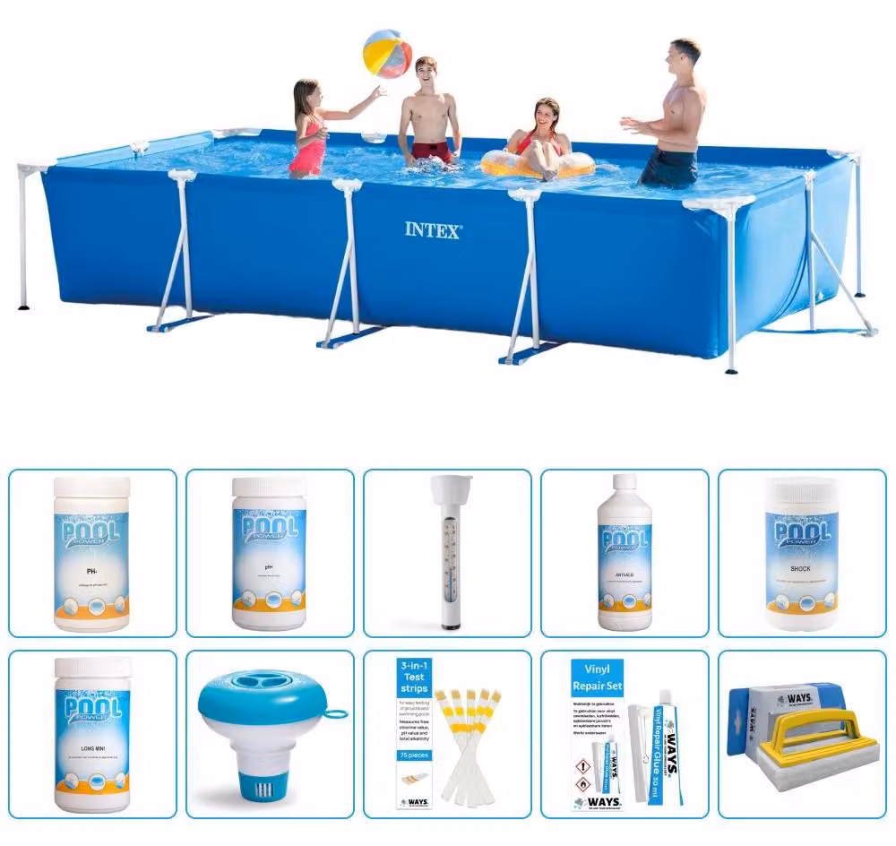 Piscina fuori terra rettangolare - 450x220x84 cm - 11 pezzi - Modello S43205