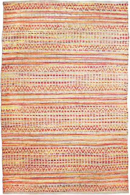 Tappeto intrecciato Sienna 700 di Kendra Home in juta e cotone rosso e multicolore