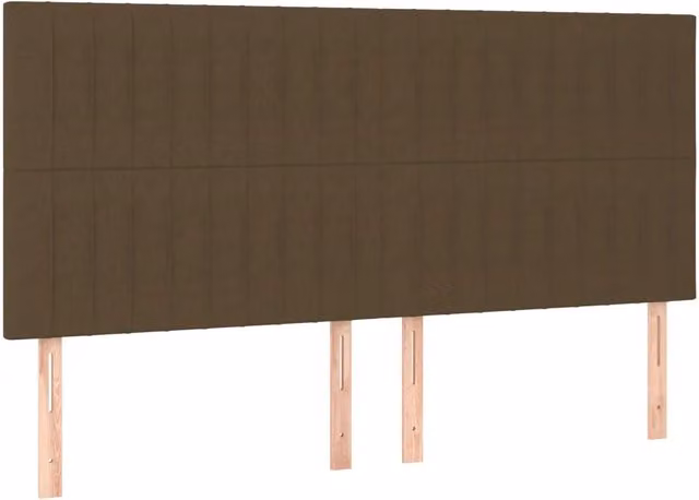 Testiera classica in tessuto marrone scuro con struttura in legno di larice L: 200 cm, P: 5 cm, H: 118/128 cm